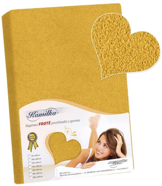 Bellatex Froté – 140 × 200 cm – horčicová Plachta na posteľ
