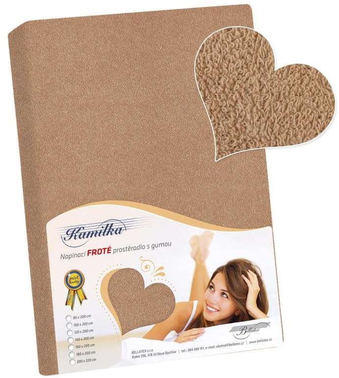 Bellatex Froté – 140 × 200 cm – oriešková Plachta na posteľ
