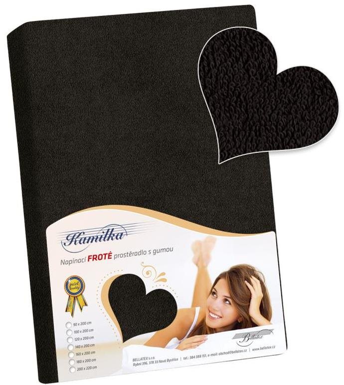 Bellatex Froté – 160 × 200 cm – čierna Plachta na posteľ
