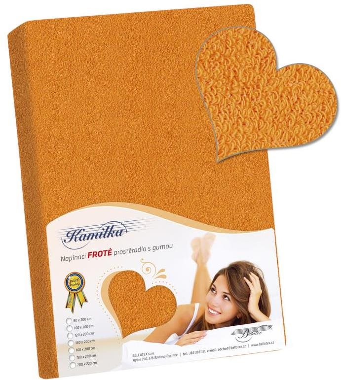 Bellatex Froté – 180 × 200 cm – svetlooranžová Plachta na posteľ
