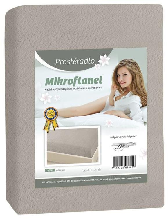 Bellatex Mikroflanel – 180 × 200 cm – svetlosivá Plachta na posteľ