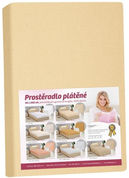 Bellatex Plátená – 90 × 200 cm – okrová Plachta na posteľ