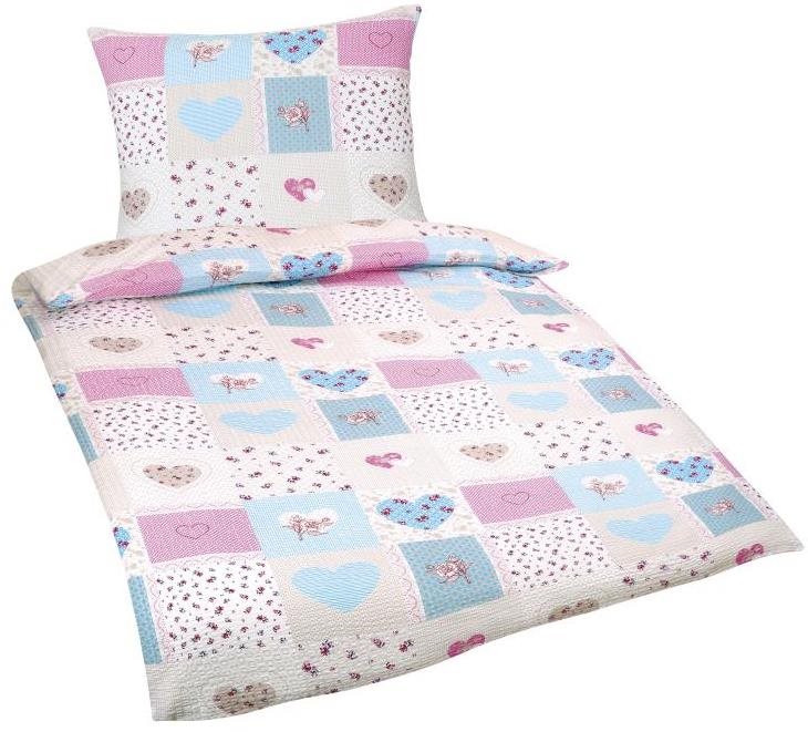 Bellatex, krepové - 140 × 220, 70 × 90 cm - srdce modré, ružové...