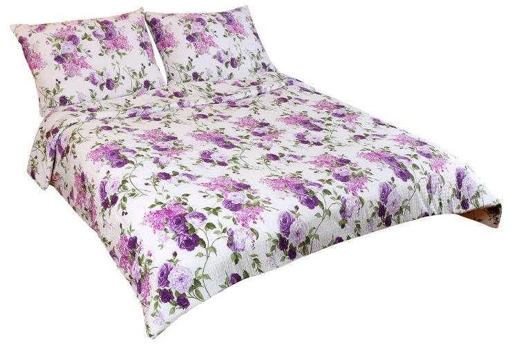 Bellatex Krepové na dvojdeku – 1× 220 × 200, 2 ks 70 × 90 cm – lila...