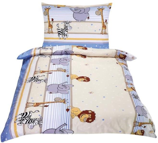 Bellatex Bavlnené Junior – 140 × 200, 70 × 90 cm – safari, modré...