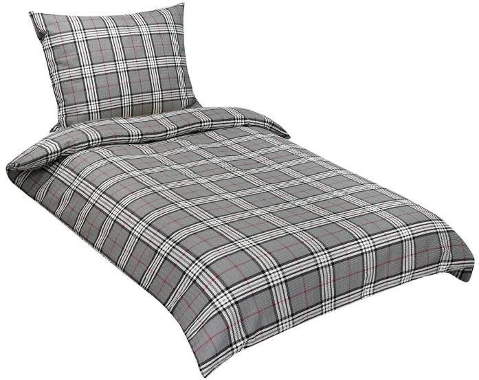 Bellatex Krepové – 140 × 200, 70 × 90 cm – sivé káro Obliečky