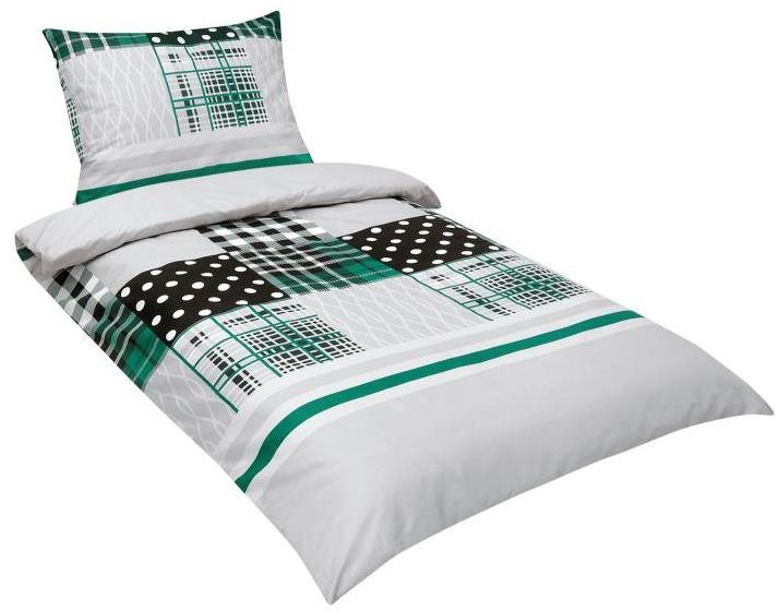 Bellatex Bavlnené – 140 × 200, 70 × 90 cm – zelený patchwork Obliečky