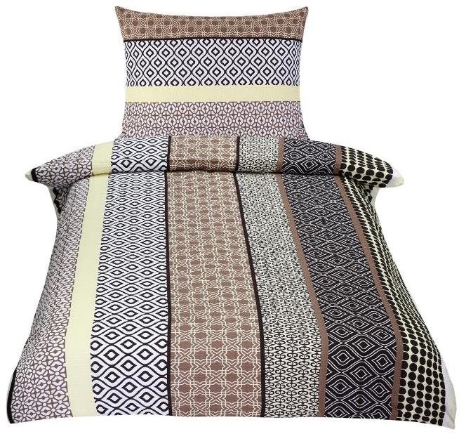 BELLATEX s.r.o. - Obliečky krep 80/309 béžové pruhy 140 × 200, 70 ×...