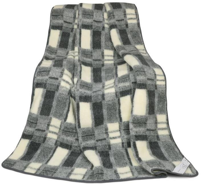BELLATEX s.r.o. Vlna-9100/818 Evrop.merino-deka 155 × 200 sivé káro...