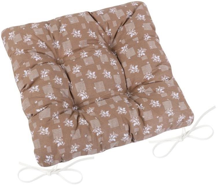 Bellatex Adela prešívaný – 40 × 40 cm, prešívaný – hnedý kvietok...