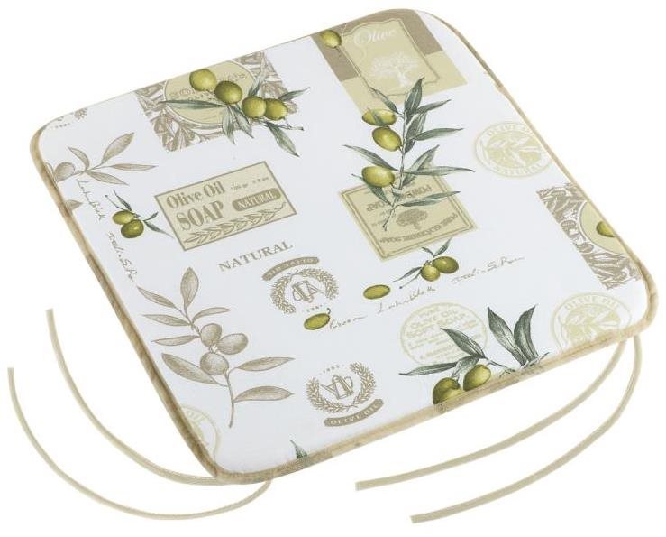 Bellatex EMA hladký - 40 × 40 cm, hladký - olivy Vankúš na sedenie