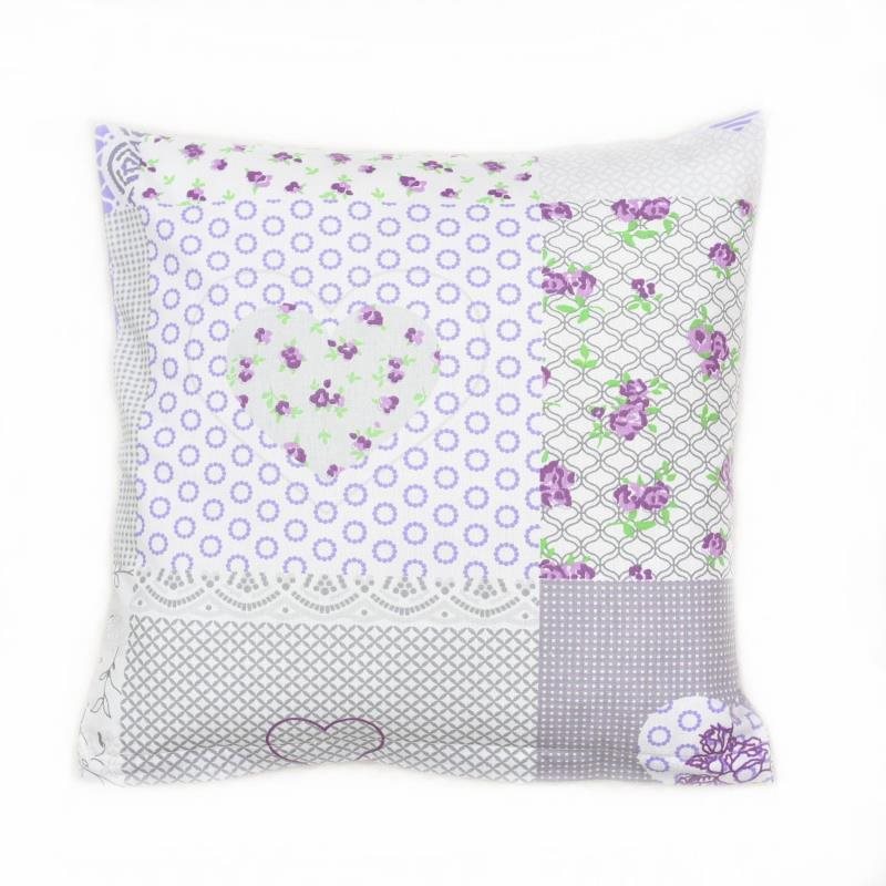 Bellatex Krepová – 40 × 40 cm – fialové srdce Obliečka na vankúš