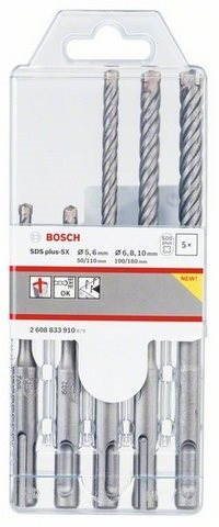BOSCH Súprava vrtákov SDS-plus-5×, 4 čepele, 5 ks Sada vrtákov SDS...
