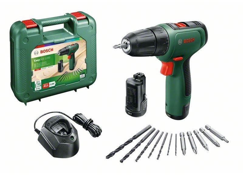 BOSCH EasyDrill 1200 (Nico) (2 × 1,5 Ah) + AC set Akumulátorový...