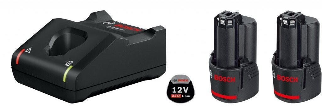 Bosch 2× GBA 12 V 3.0 Ah + GAL 12V-40 Nabíjačka a náhradná batéria