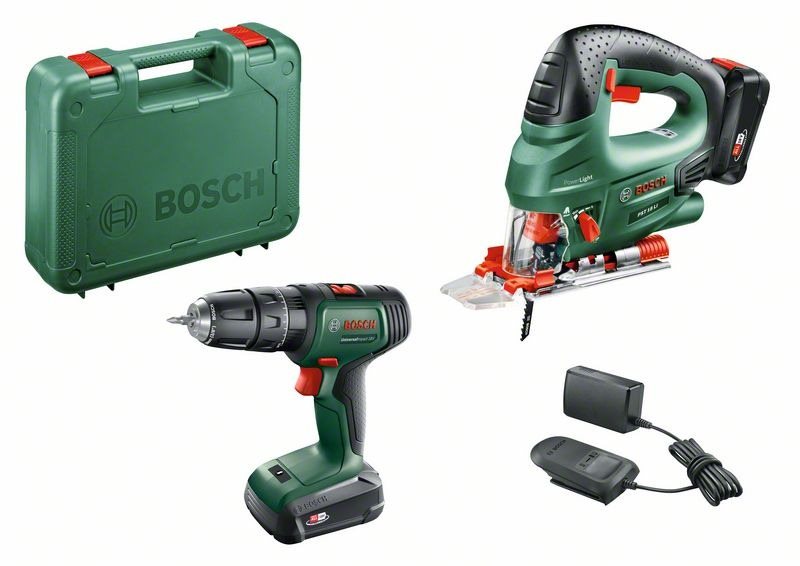 Bosch UniversalImpact 18V + PST 18 LI, 2× 1.5 Ah, nabíjačka, kufor...