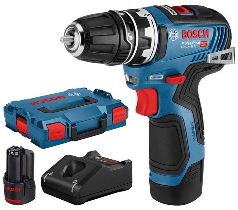 Bosch GSR 12V-35 FlexiClick (2x 3.0Ah, L-Boxx) Akkus fúró