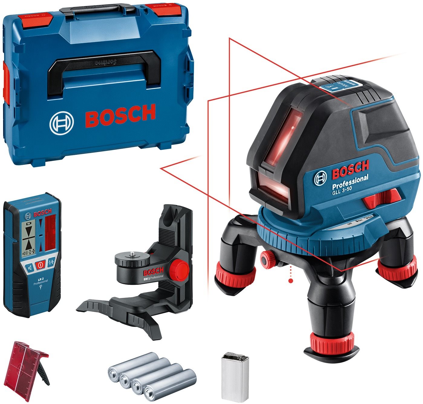 Bosch Professional GLL 3-50 + L-Boxx + BM1 + LR2 0.601.063.803...