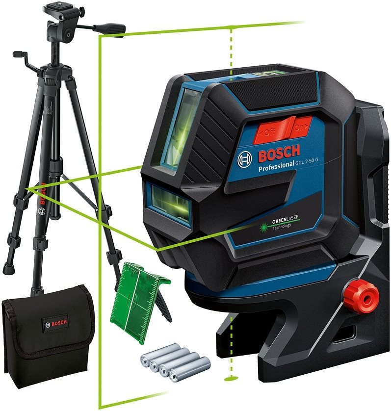 BOSCH GCL 2-50 G Professional + RM 10 + BT 150, kartondobozban...