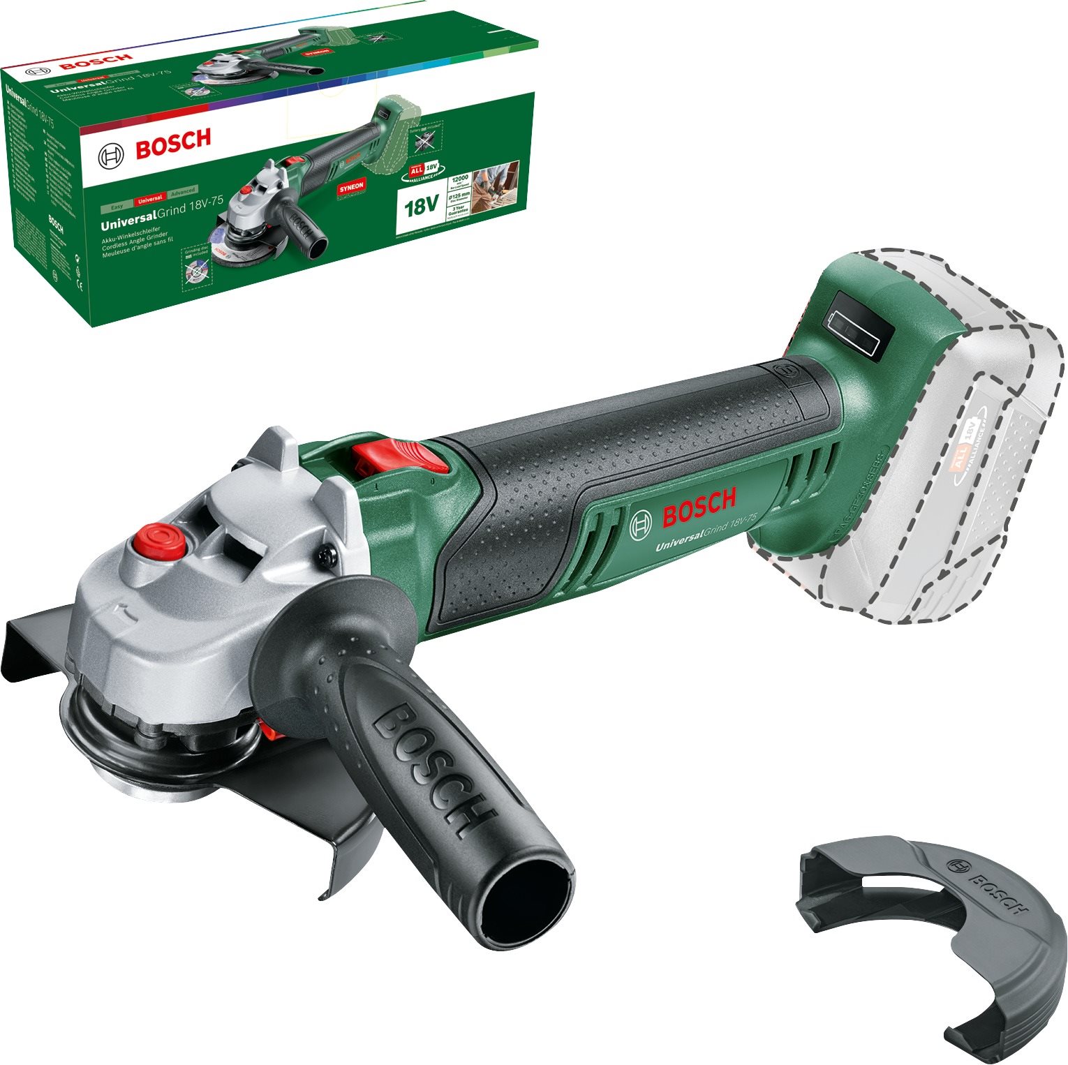 Bosch UniversalGrind 18V-75 (125 mm, akku és töltő nélkül,...