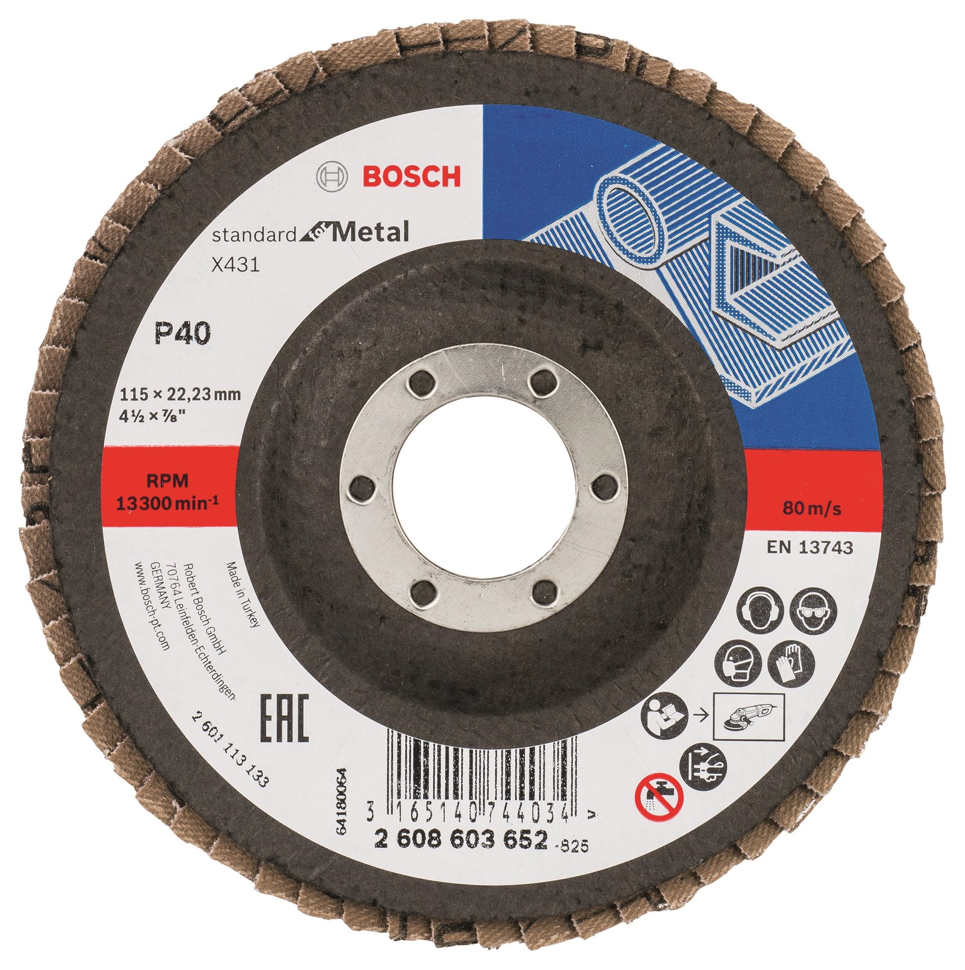 BOSCH 2608603652 X431, Standard for Metal lamellás csiszolókorong...