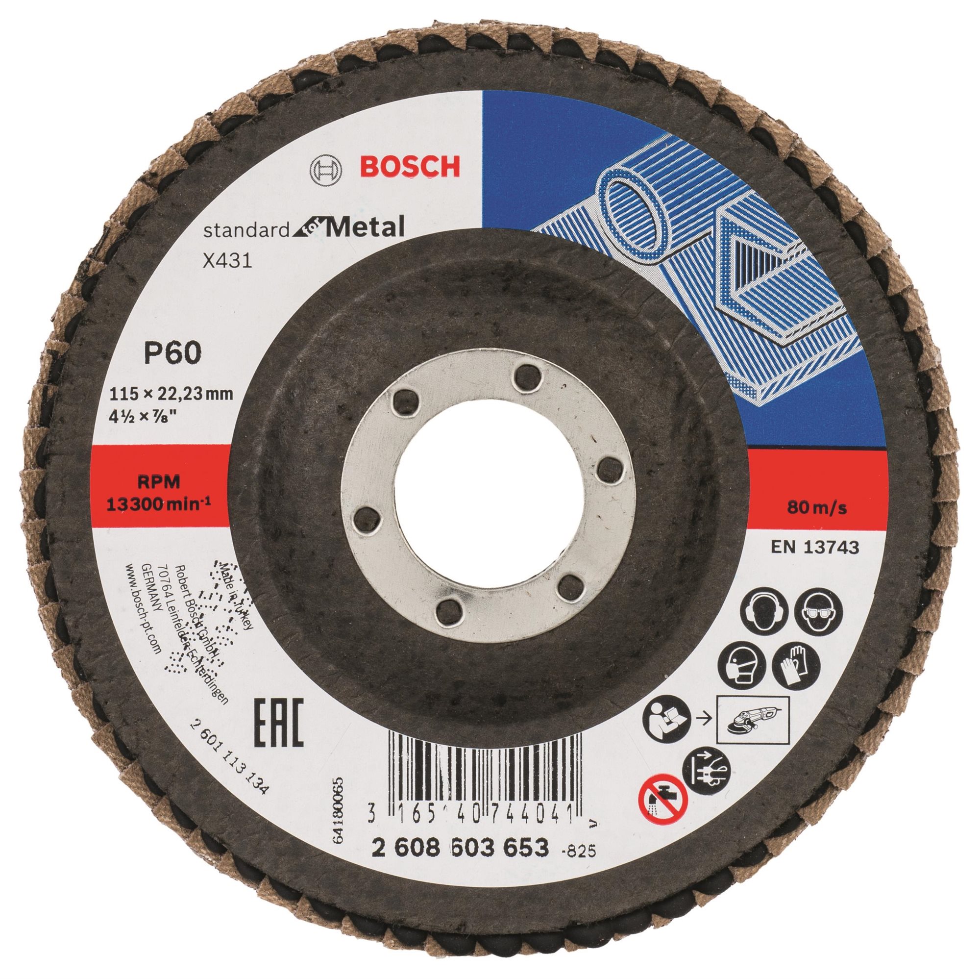 BOSCH 2608603653 X431, Standard for Metal lamellás csiszolókorong...