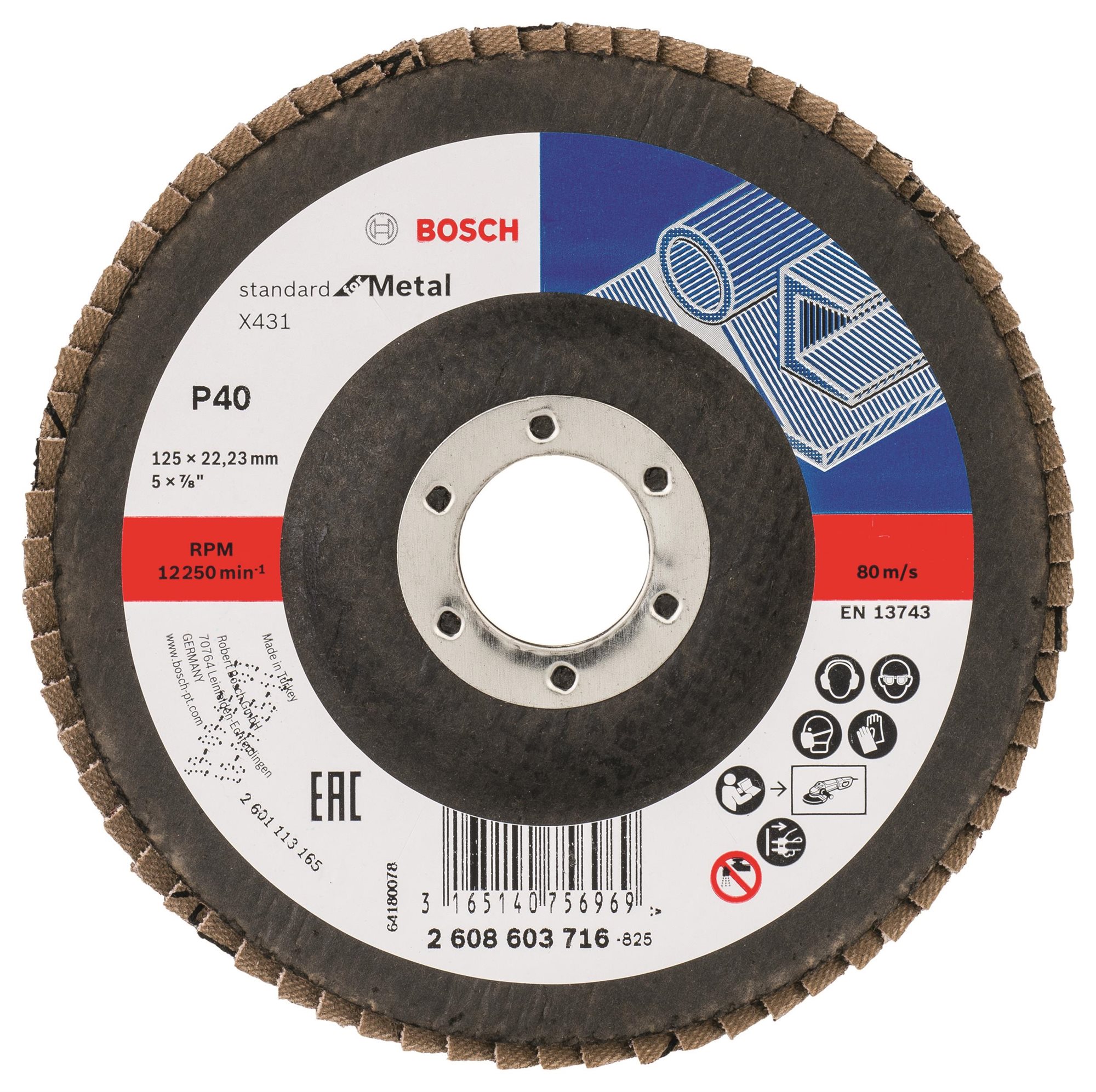 BOSCH 2608603716 X431, Standard for Metal lamellás csiszolókorong...