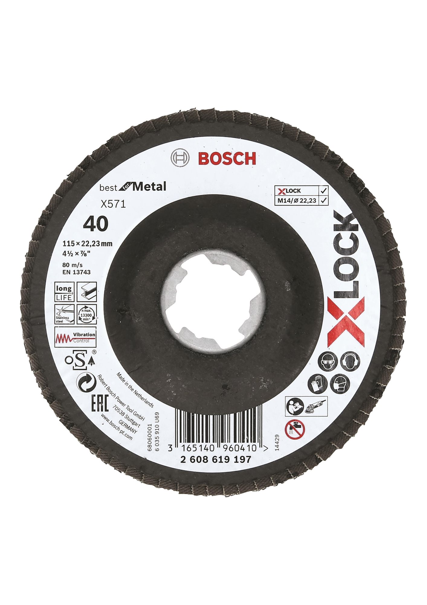 BOSCH 2608619197, X571, Best for Metal X-LOCK fíber legyezőtárcsa,...