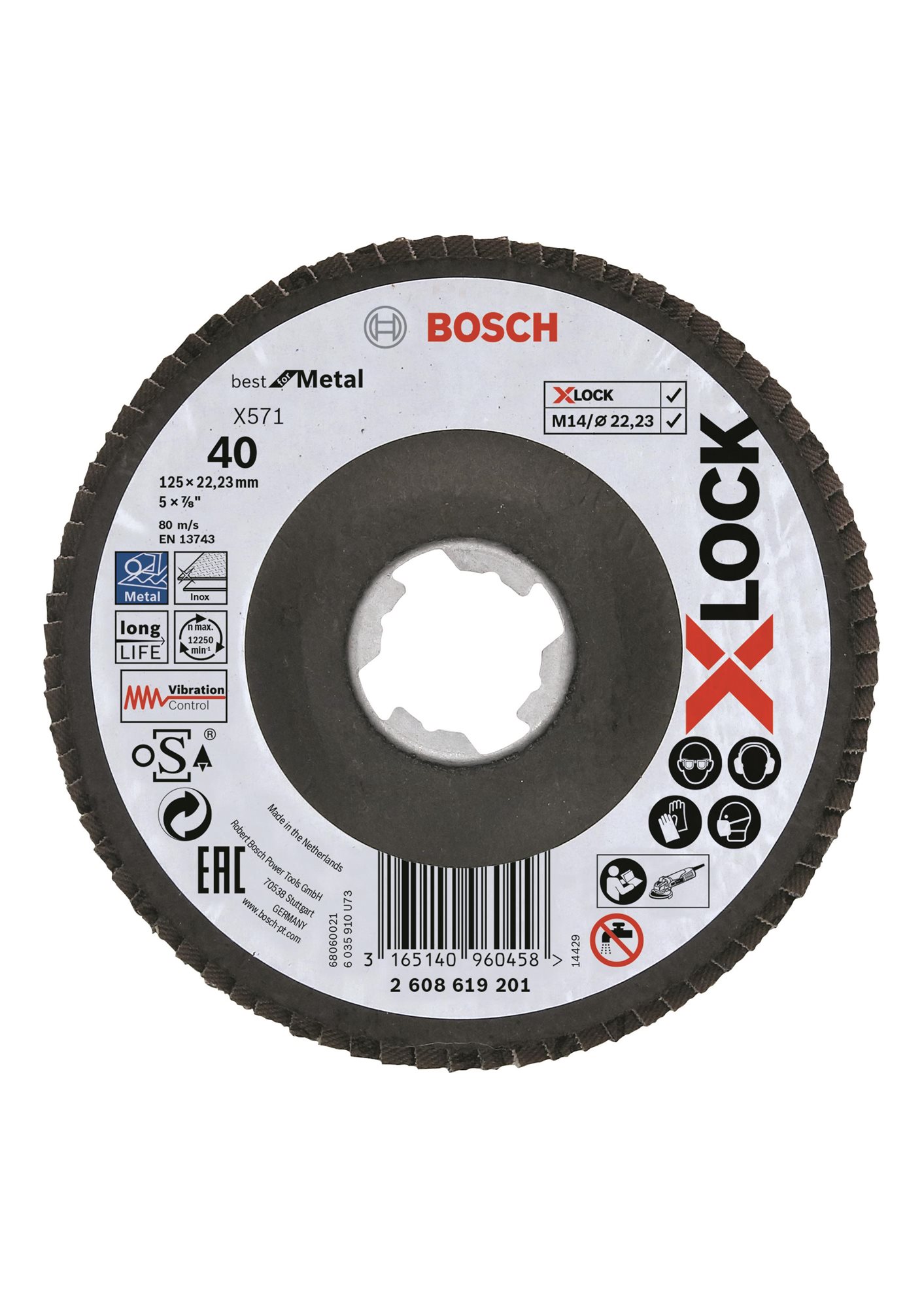 BOSCH 2608619201, X571, Best for Metal X-LOCK fíber legyezőtárcsa,...
