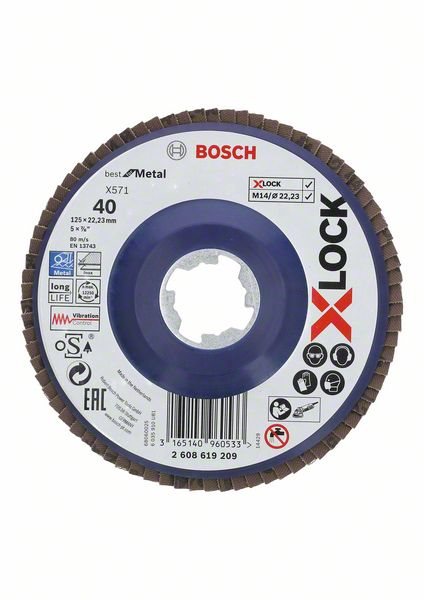 BOSCH X-LOCK Lamelové brúsne kotúče Best for Metal systém Lamelový...