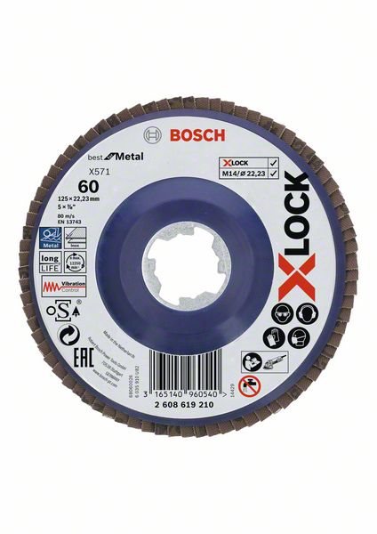 BOSCH X-LOCK Lamelové brúsne kotúče Best for Metal systém Lamelový...