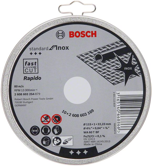 BOSCH Rezacie kotúče Standard for Inox, 10 ks Rezný kotúč
