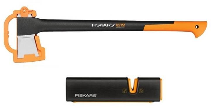 Fiskars X21 hasító fejsze és Xsharp késélező Szerszámkészlet