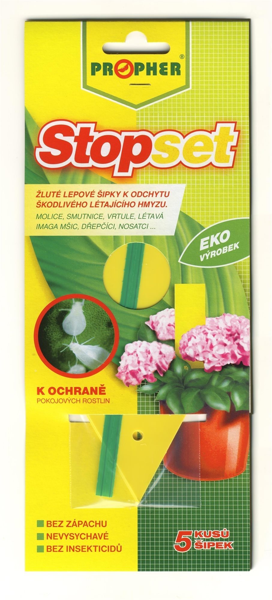 PROPHER Stopset žlté šípky proti muškám na izbových rastlinách...