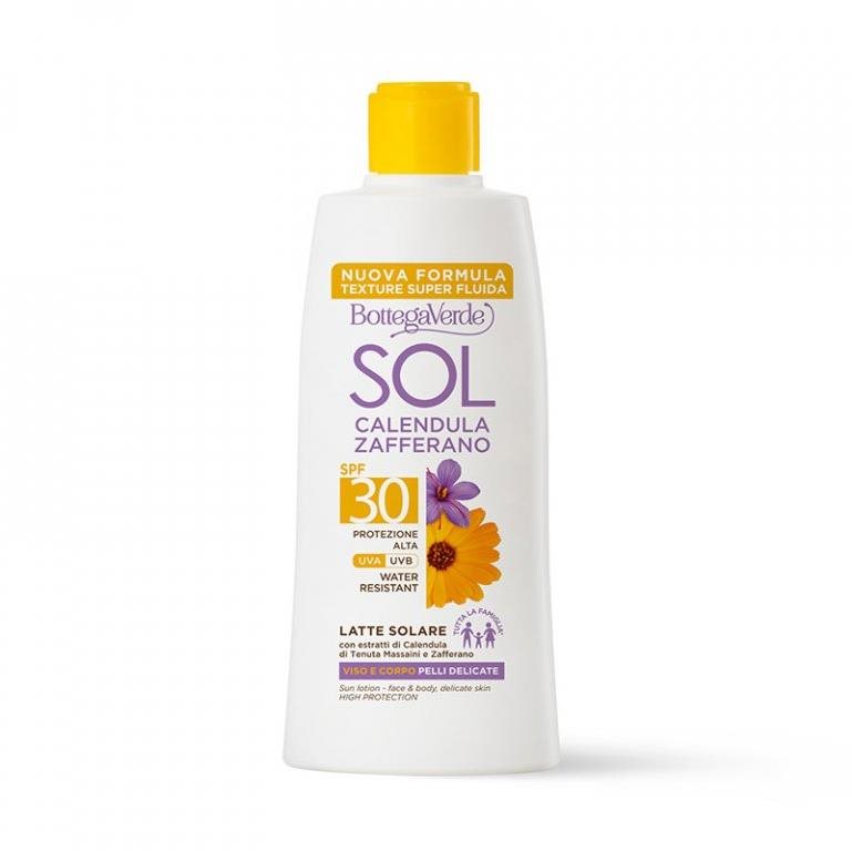 Bottega Verde SOL Vodoodolné mlieko na opaľovanie SPF30, Nechtík a...