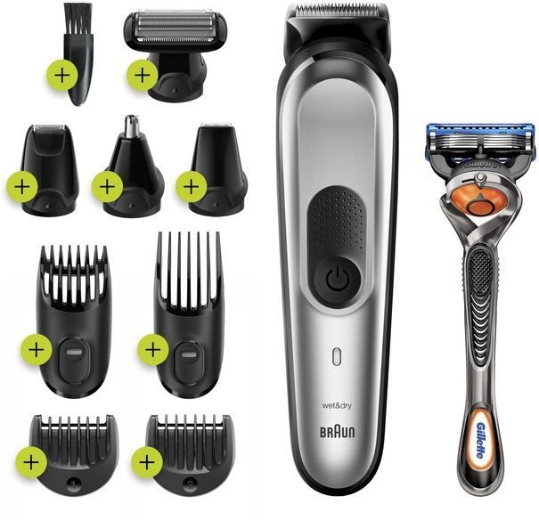 Braun MGK 7220 Metallic Silver Tondeuse barbe et cheveux