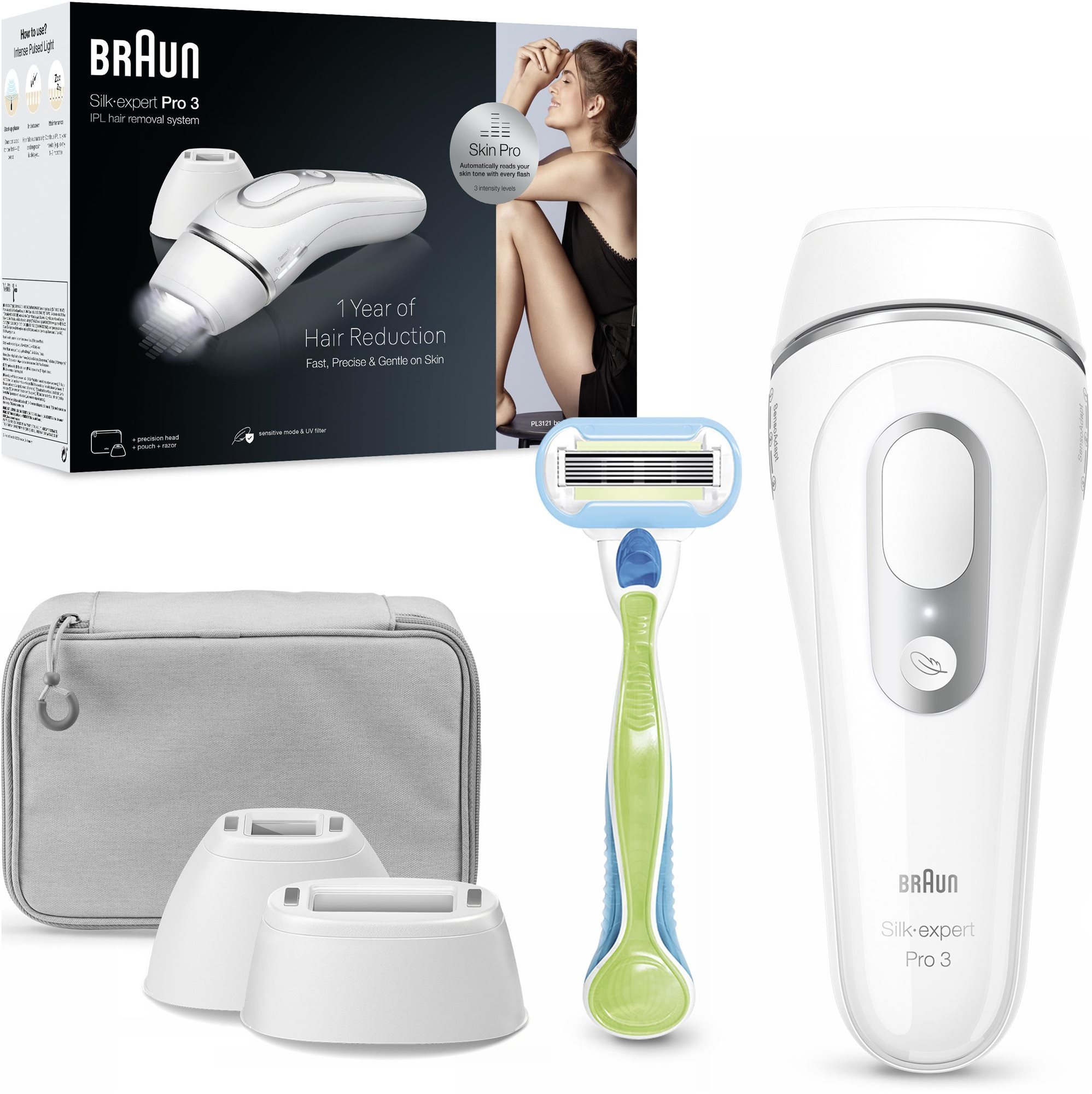 Braun IPL PL3122 White/Silver Box EURO grey IPL-Epilierer