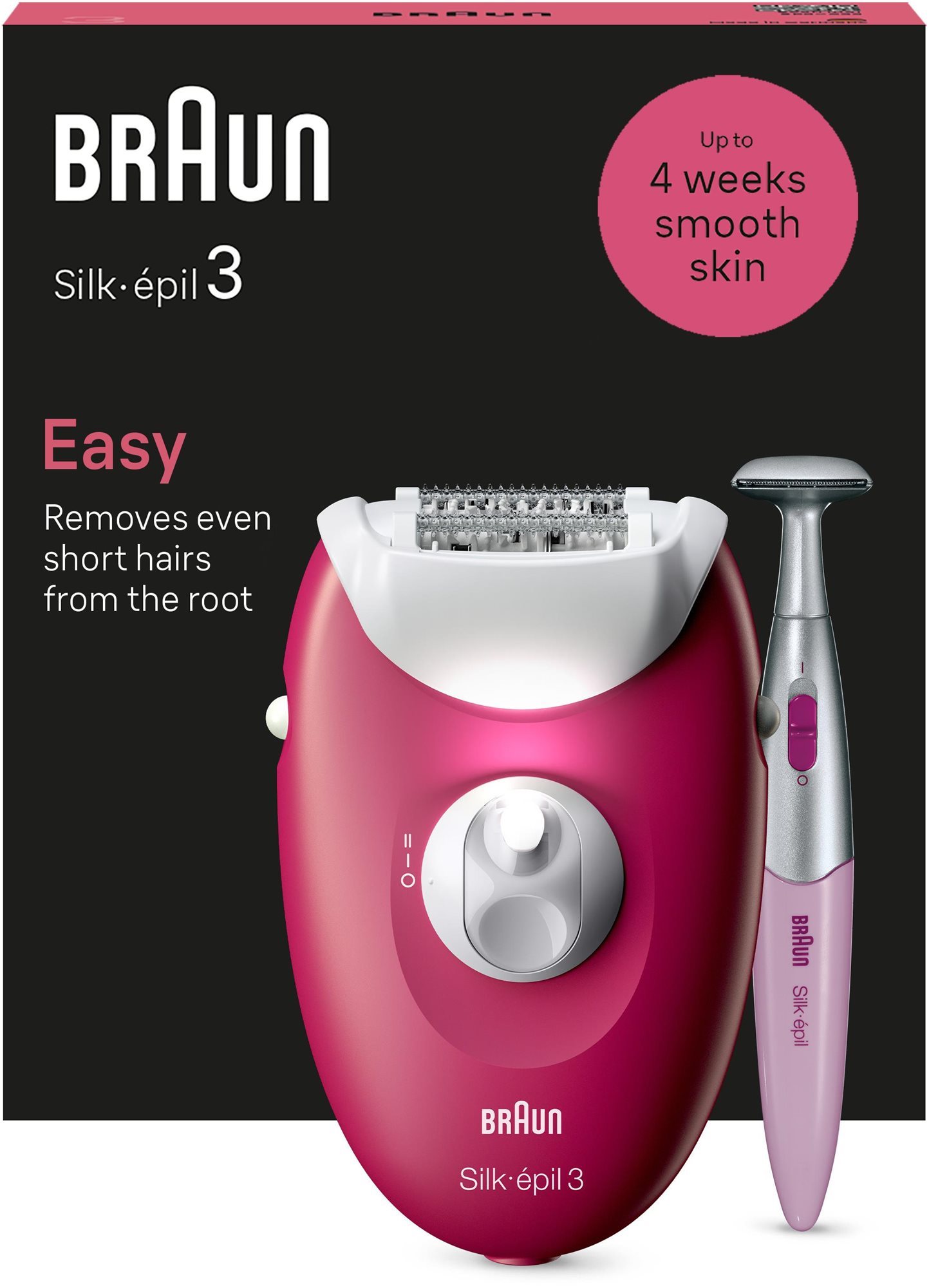 Braun Silk-épil 3 3-202, málna Epilátor