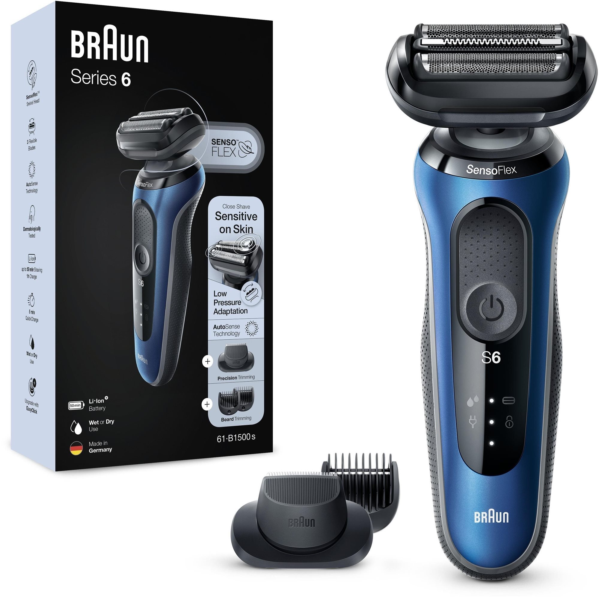 Braun Series 6 61-B1500s - kék Borotva