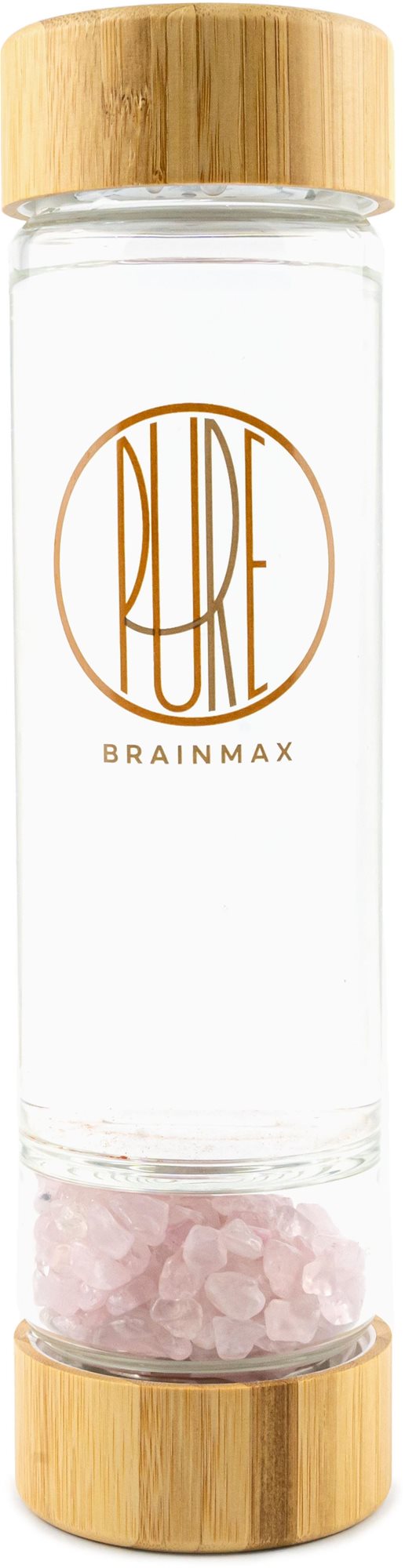 BrainMax Pure Sklenená fľaša s ruženínom 500 ml Fľaša na vodu