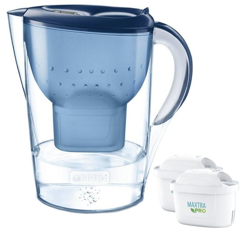 BRITA Marella XL 3,5 l blau + 2 Stück MX Pro PO 2024 Filterkanne