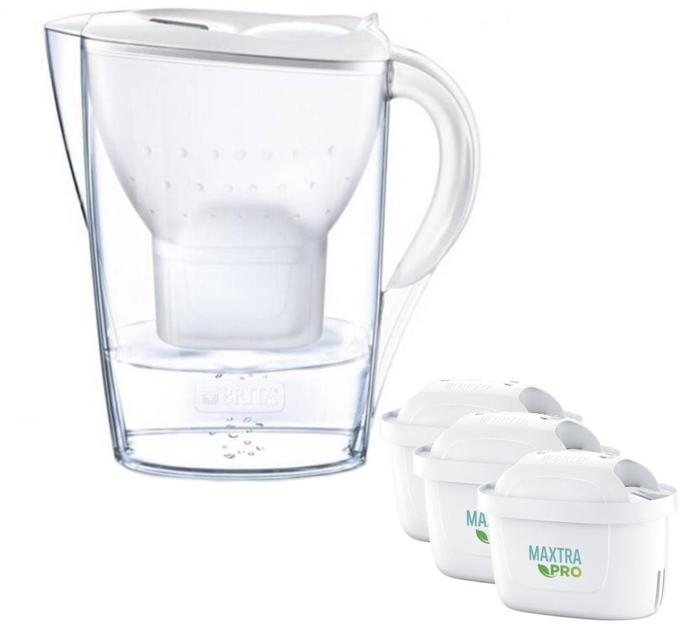 BRITA Marella 2,4 l fehér + 3 db MX Pro PO 2024 Vízszűrő kancsó