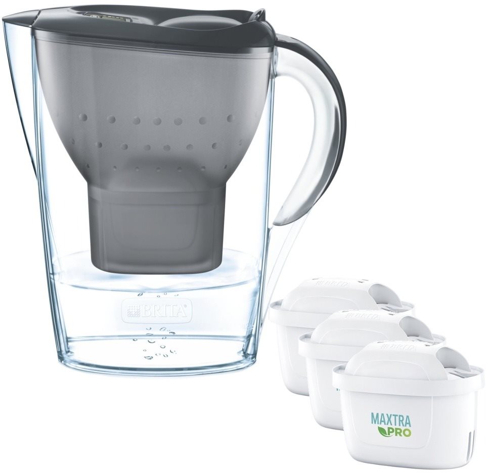 BRITA Marella 2,4 l Graphit + 3 Stück MX Pro PO 2024 Filterkanne