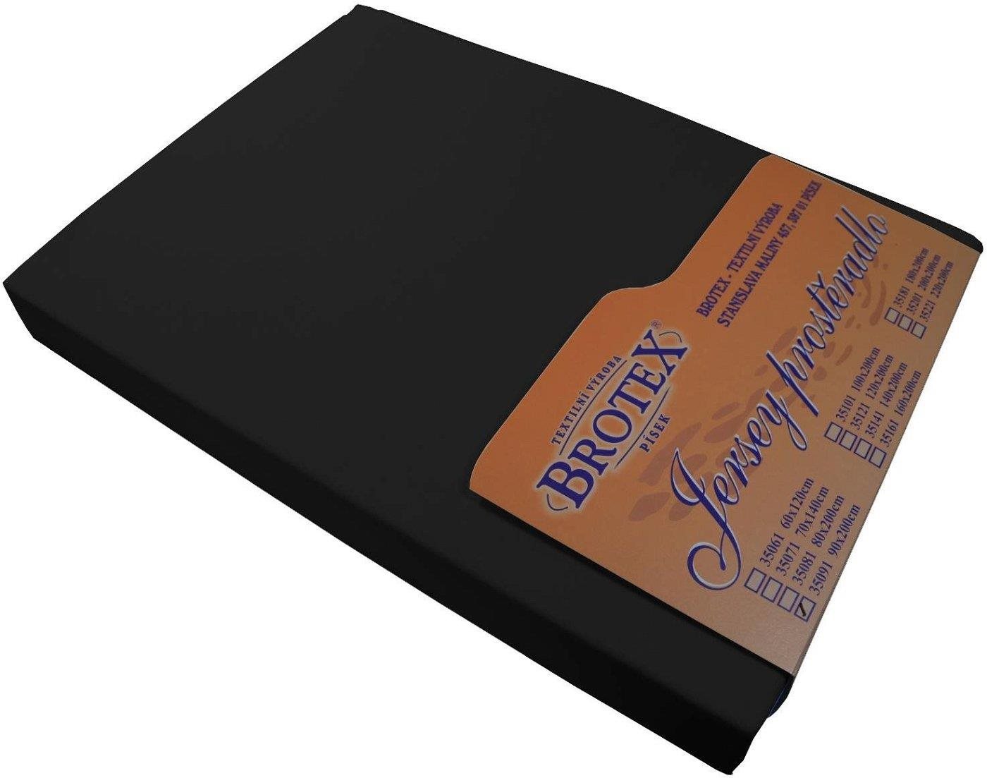 Brotex Jersey prestieradlo čierne, 140 × 200 cm Plachta na posteľ