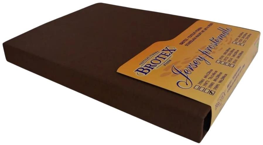 Brotex Jersey prostěradlo tmavě hnědé, 220 × 200 cm Plachta na posteľ