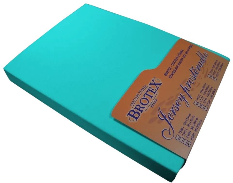 Brotex Jersey prestieradlo tyrkysové, 220 × 200 cm Plachta na posteľ