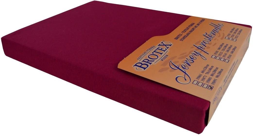 Brotex Jersey prestieradlo vínové, 120 × 200 cm Plachta na posteľ