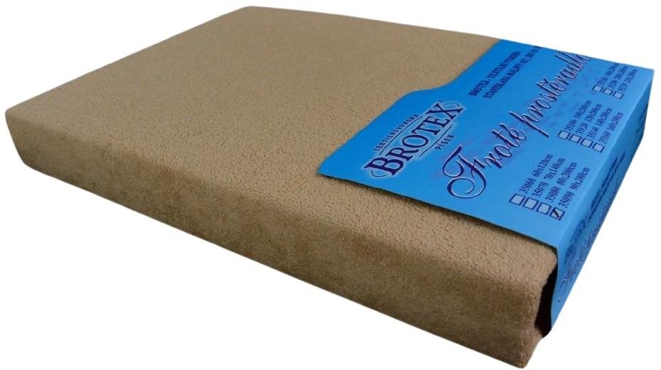 Brotex Froté prestieradlo béžové, 80 × 200 cm Plachta na posteľ