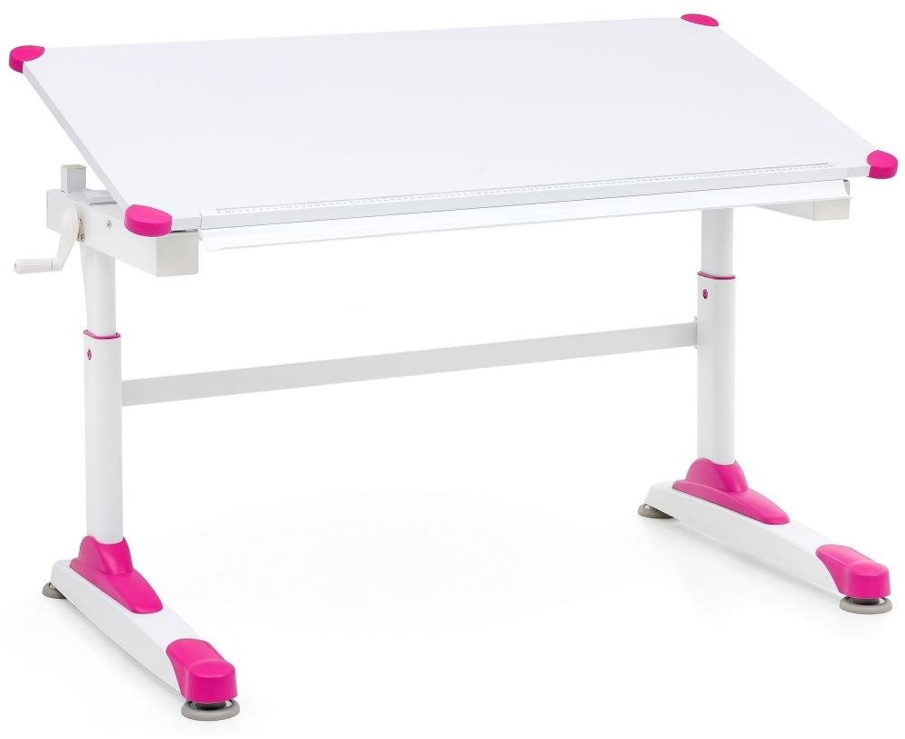 BRÜXXI Alia 119 cm, biely/ružový Písací stôl
