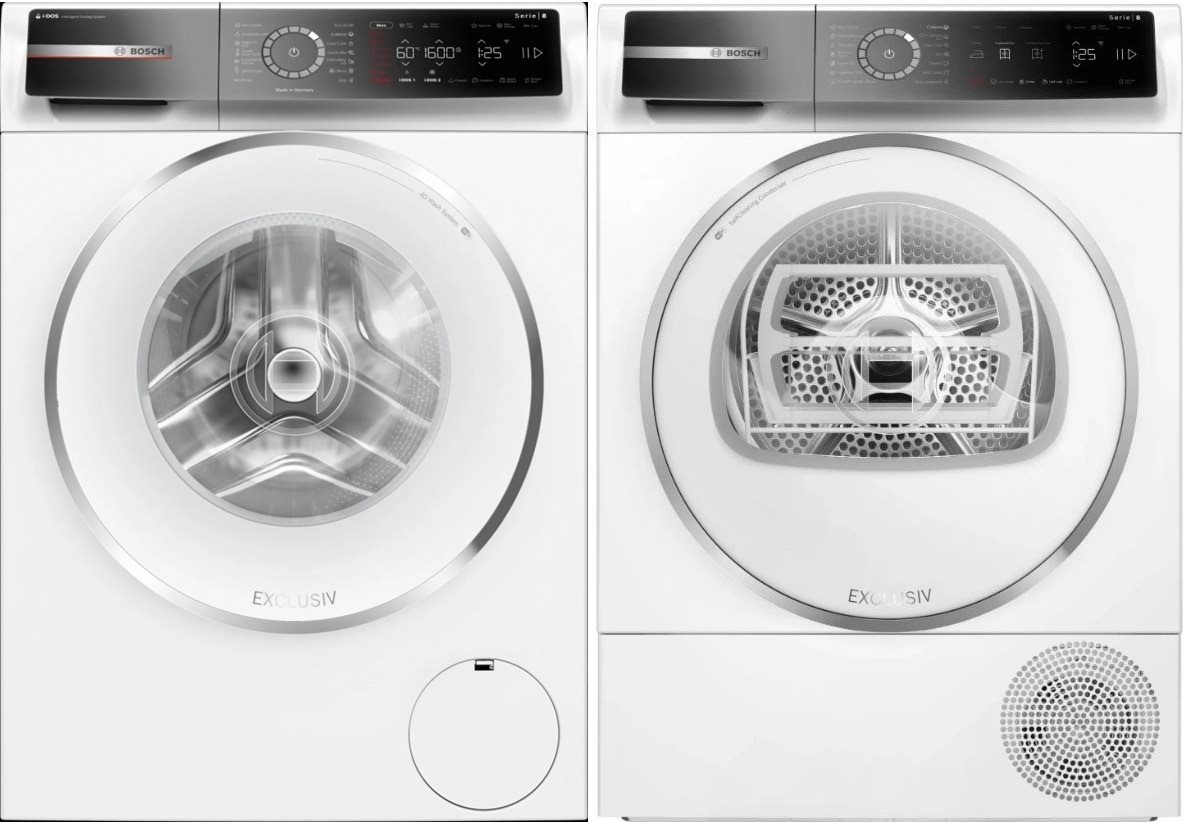 BOSCH WGB256A2BY + BOSCH WQB245A7BY Mosógép és szárítógép szett